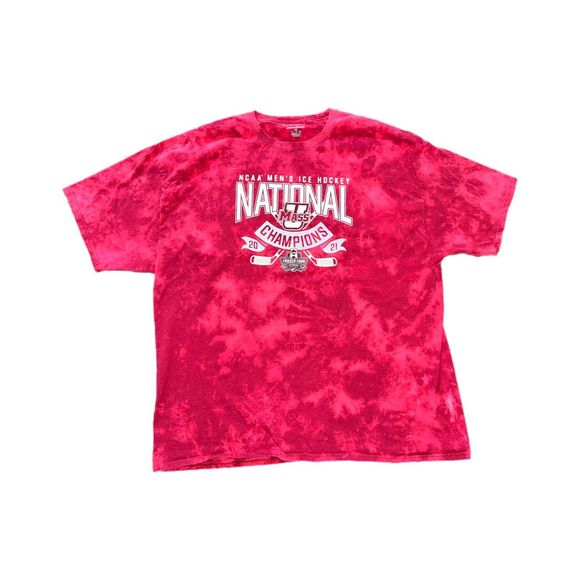 UMass Ice Hockey 2021 National Champions Bleached Tee - Picture 1 of 3